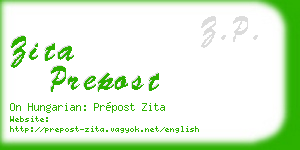 zita prepost business card